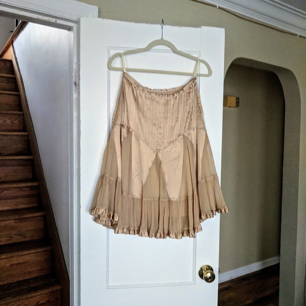 Gold satin skirt